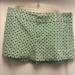 Banana Republic Green and White Geometric Bermudas